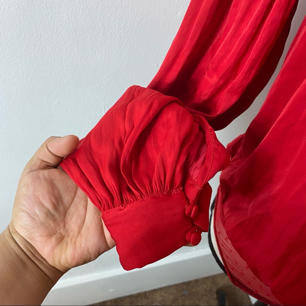 E Intimately Free People Red Long Sleeve Bodysuit XS - Picture 4 of 7